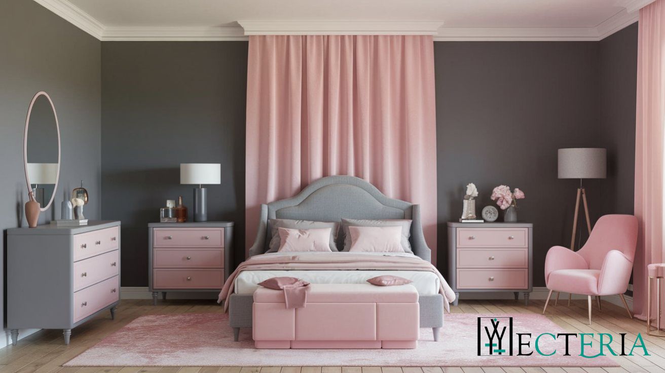 Bedroom Color Combinations | Grey and Blush Pink